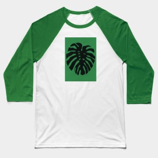 Black Monstera Baseball T-Shirt